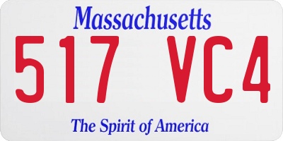 MA license plate 517VC4