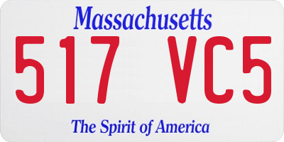 MA license plate 517VC5