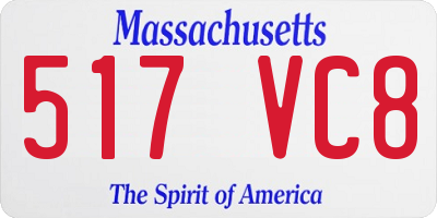 MA license plate 517VC8