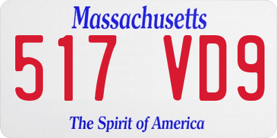 MA license plate 517VD9
