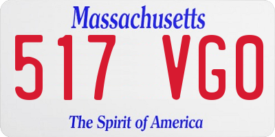 MA license plate 517VG0