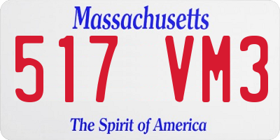 MA license plate 517VM3