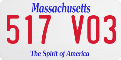 MA license plate 517VO3