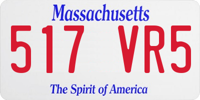 MA license plate 517VR5