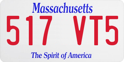 MA license plate 517VT5