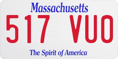 MA license plate 517VU0