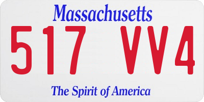 MA license plate 517VV4