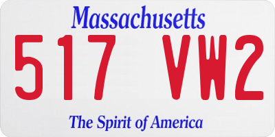 MA license plate 517VW2