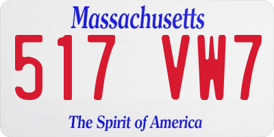 MA license plate 517VW7