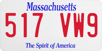 MA license plate 517VW9