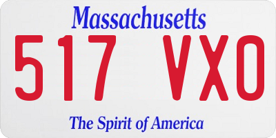 MA license plate 517VX0