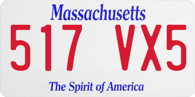 MA license plate 517VX5