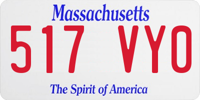 MA license plate 517VY0
