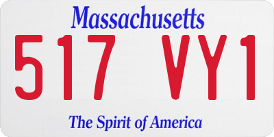 MA license plate 517VY1