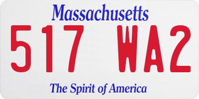 MA license plate 517WA2