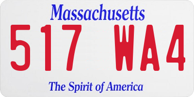 MA license plate 517WA4