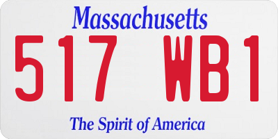 MA license plate 517WB1