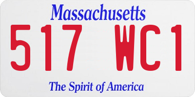 MA license plate 517WC1
