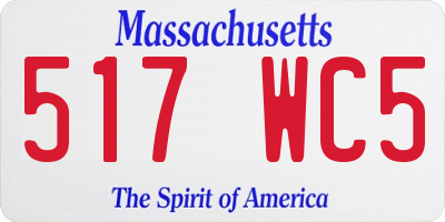 MA license plate 517WC5