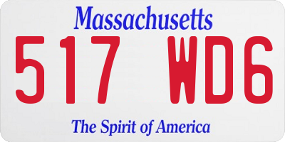 MA license plate 517WD6