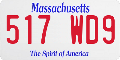 MA license plate 517WD9