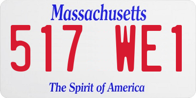 MA license plate 517WE1