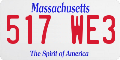 MA license plate 517WE3