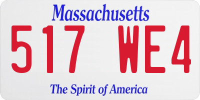 MA license plate 517WE4