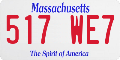 MA license plate 517WE7