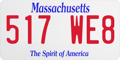 MA license plate 517WE8