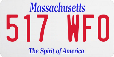 MA license plate 517WF0