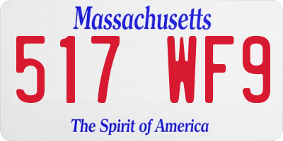 MA license plate 517WF9
