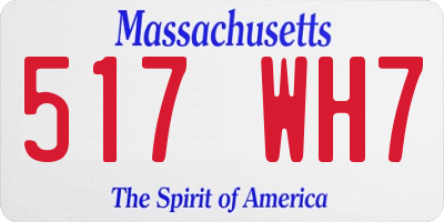 MA license plate 517WH7