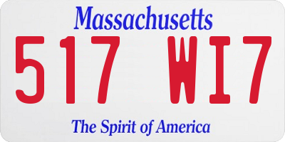 MA license plate 517WI7