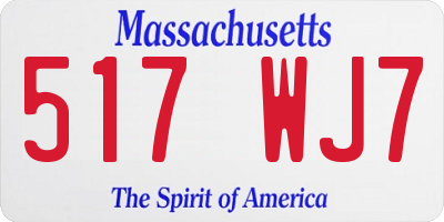 MA license plate 517WJ7