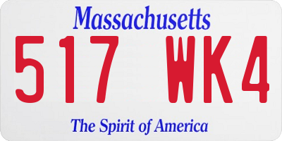 MA license plate 517WK4