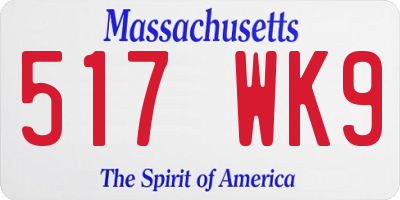 MA license plate 517WK9