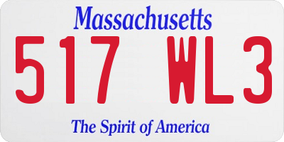 MA license plate 517WL3