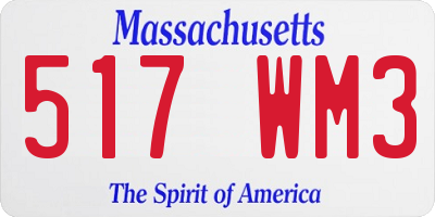 MA license plate 517WM3