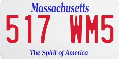 MA license plate 517WM5