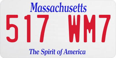 MA license plate 517WM7