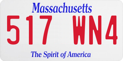 MA license plate 517WN4