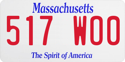 MA license plate 517WO0