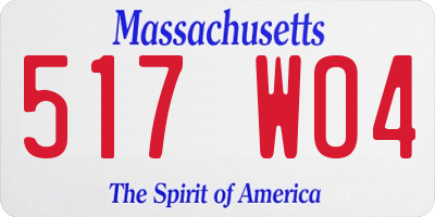 MA license plate 517WO4