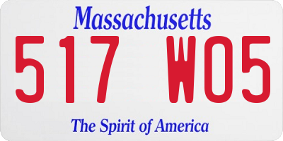 MA license plate 517WO5