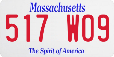 MA license plate 517WO9
