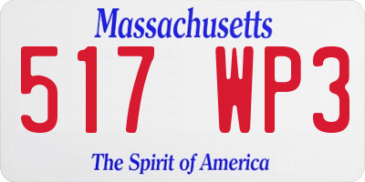 MA license plate 517WP3