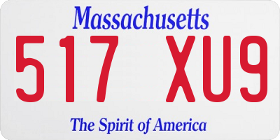 MA license plate 517XU9