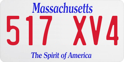 MA license plate 517XV4