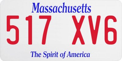 MA license plate 517XV6
